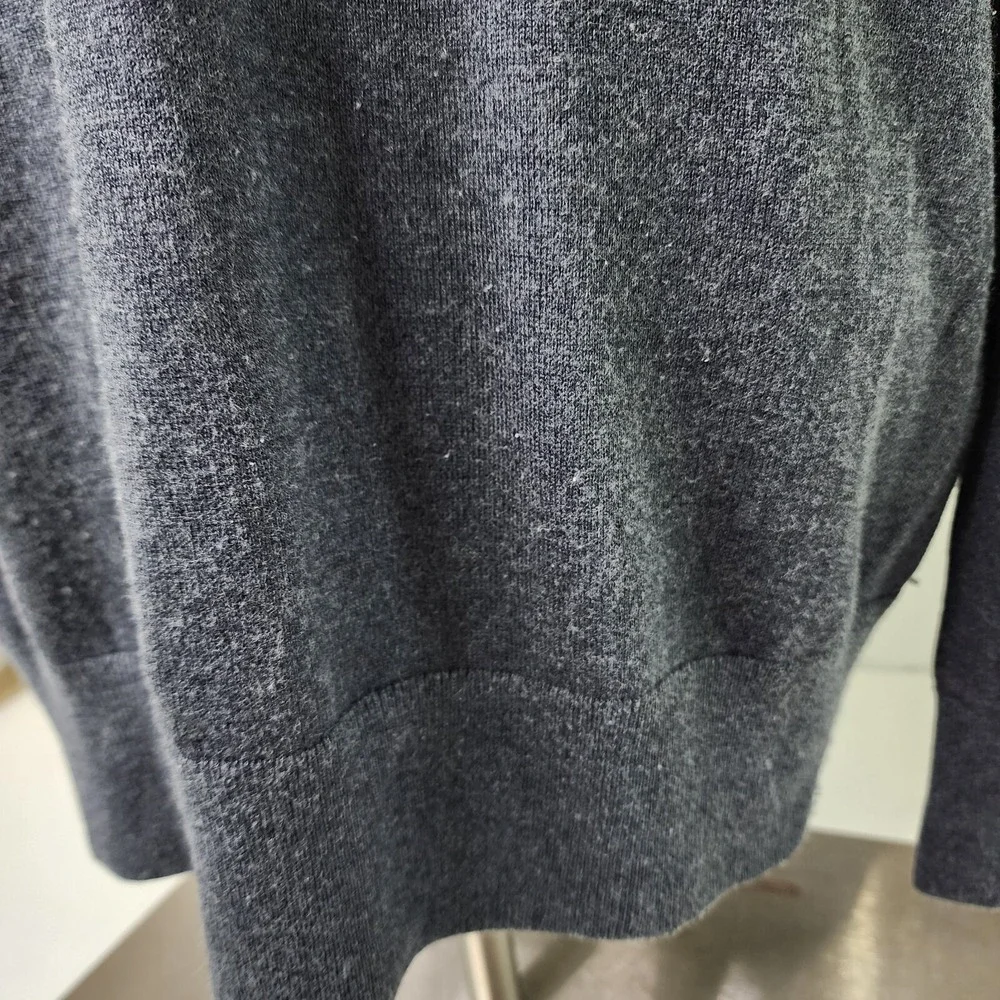 Banana Republic Shirt Silk Cashmere Blend Men XL Gray Striped Longsleeve Sweater